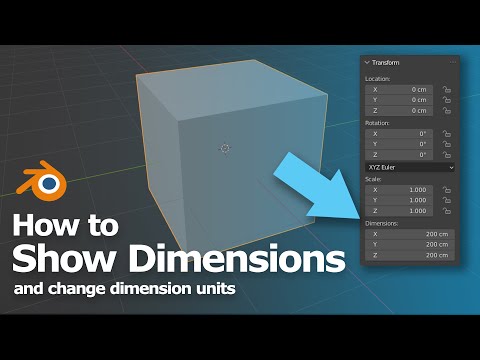 Blender Show Dimensions and Change Units to cm or mm