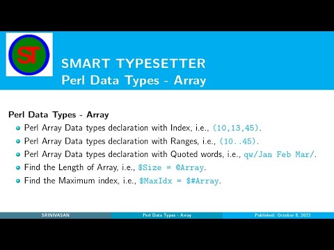 Perl Data Types - Array
