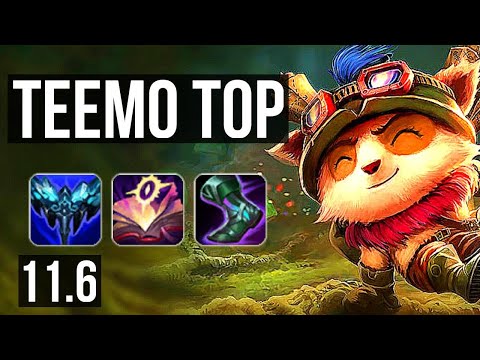TEEMO vs GNAR (TOP) | Rank 5 Teemo, 7/0/1, 800+ games, Godlike | BR Grandmaster | v11.6
