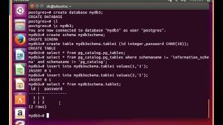 Postgresql tutorial 001:create database,schema,Insert,delete,drop,truncate