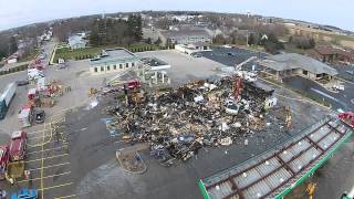 preview picture of video 'Drone Video of Lomira, WI Burger King/BP Gas Station Aftermath 11/14/2014'