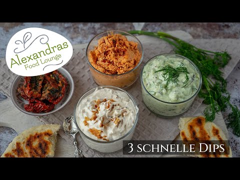 3 schnelle Grill Dips/ Avocado Tatziki/ Tomaten Feta/ französischer Zwiebel Dip! #dip #grillrezepte