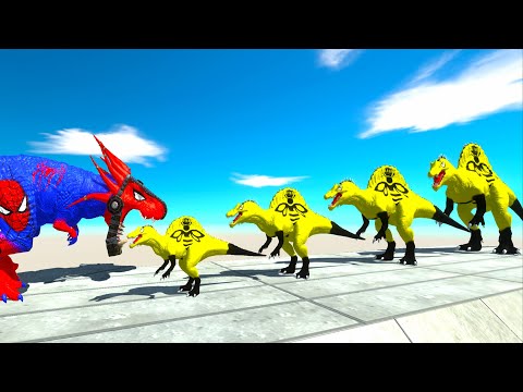 BUMBLEBEE SPINOSAURUS 4 SIZE BATTLE - Animal Revolt Battle Simulator ARBS