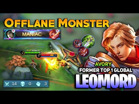 🔴MANIAC! Avory Leomord Offlane Monster [ Top Global Leomord Best Build ]