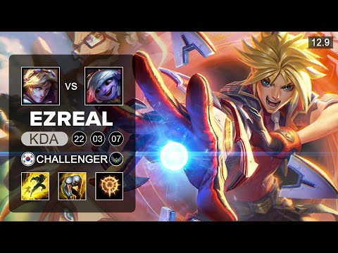Ezreal vs Tristana ADC - KR Challenger - Patch 12.9 Season 12
