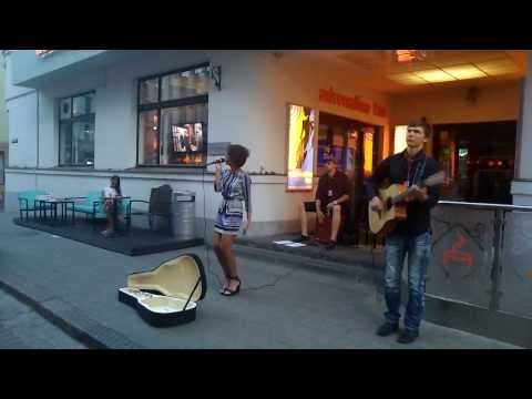 Elisa Munjos on the street show in downtown of Riga. Part One!