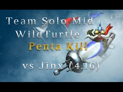 TSM WildTurtle Corki ADC vs Jinx in Korea Pentakill Season 4 (4.16) League of Legends SoloQ
