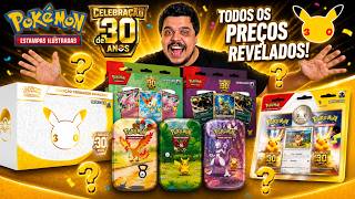 REVELADO OS PREÇOS OFICIAIS DA COLEÇÃO CELEBRAÇÃO 30 ANOS POKÉMON!