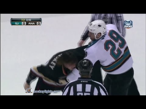Ryane Clowe vs Matt Beleskey Feb 4, 2013