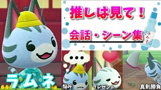 【あつ森】可愛いラムネちゃんの会話・シーン集！(悩み・虫とり・プレゼント・歌など)【あつまれどうぶつの森】