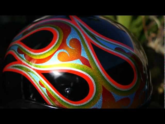 カスタムペイント　ダックテールヘルメット　奈良フレイムス