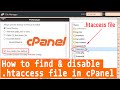 How To Find Htaccess File In CPanel And Then Disable It