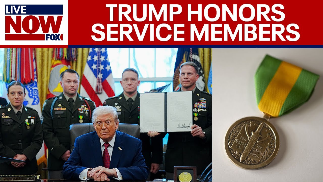WATCH: Trump, Hegseth award Mexican Border Defense Medal to service members