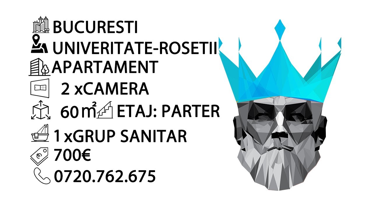 Tur video Universitate-Rosetti | 2 camere in vila | centrala | terasa | prima inchiriere