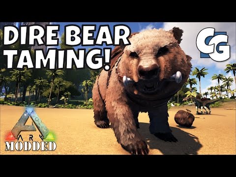 Modded ARK: Survival Evolved - Dire Bear Taming in a 1x1 "Cage" - S1E05 - Single Player Gameplay