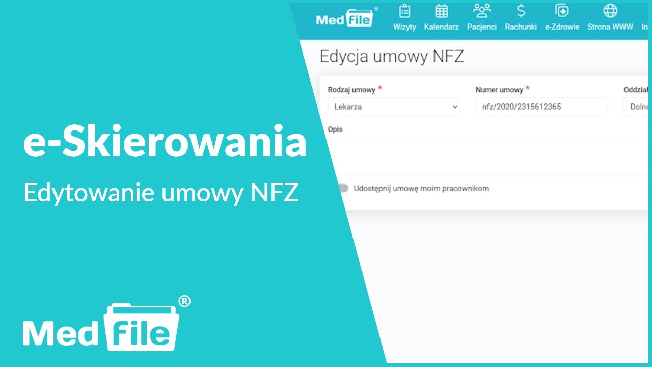 Edytowanie umowy NFZ