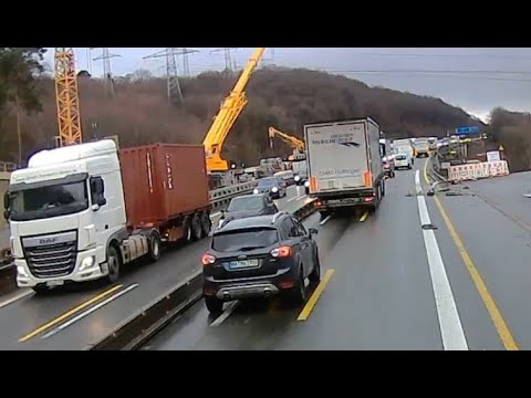 2020.01.10 A1 Hagen (D) Truck Dashcam Traffic Hits