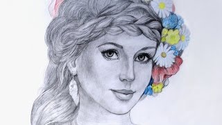 Рисуем портрет девушки простым карандашом - Видео онлайн