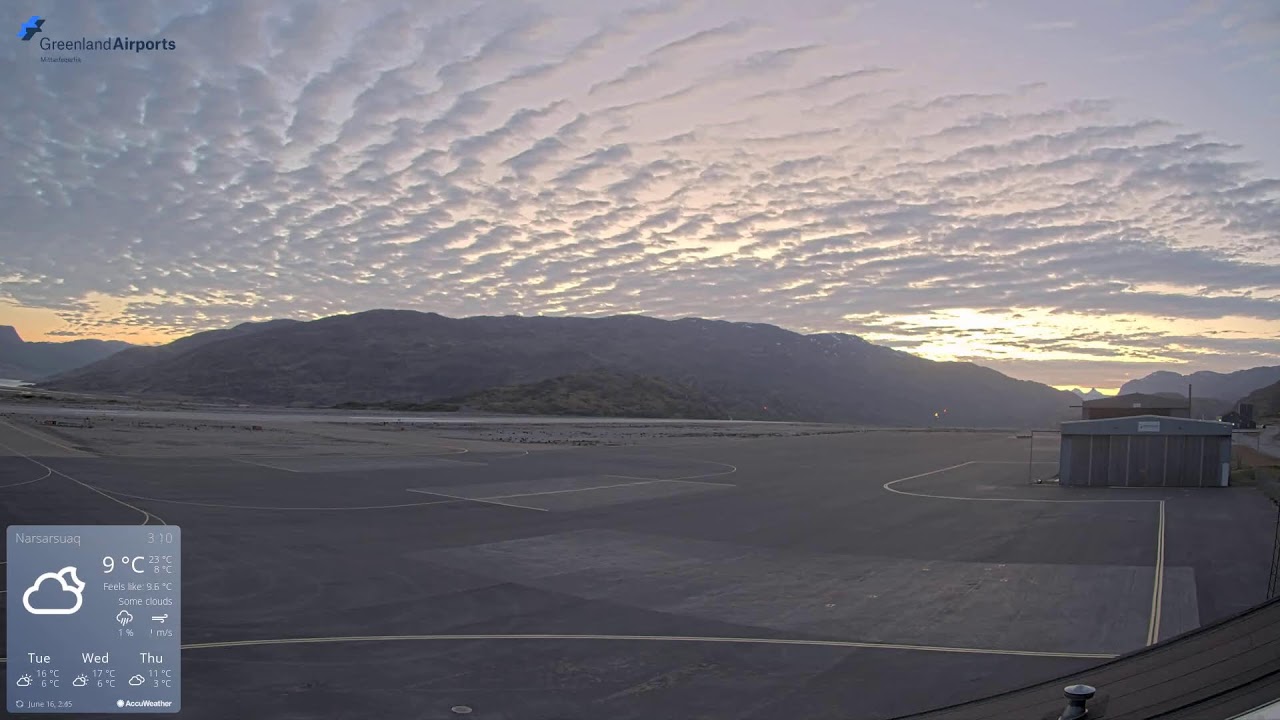 Live webcam view of Narsarsuaq Airport East View