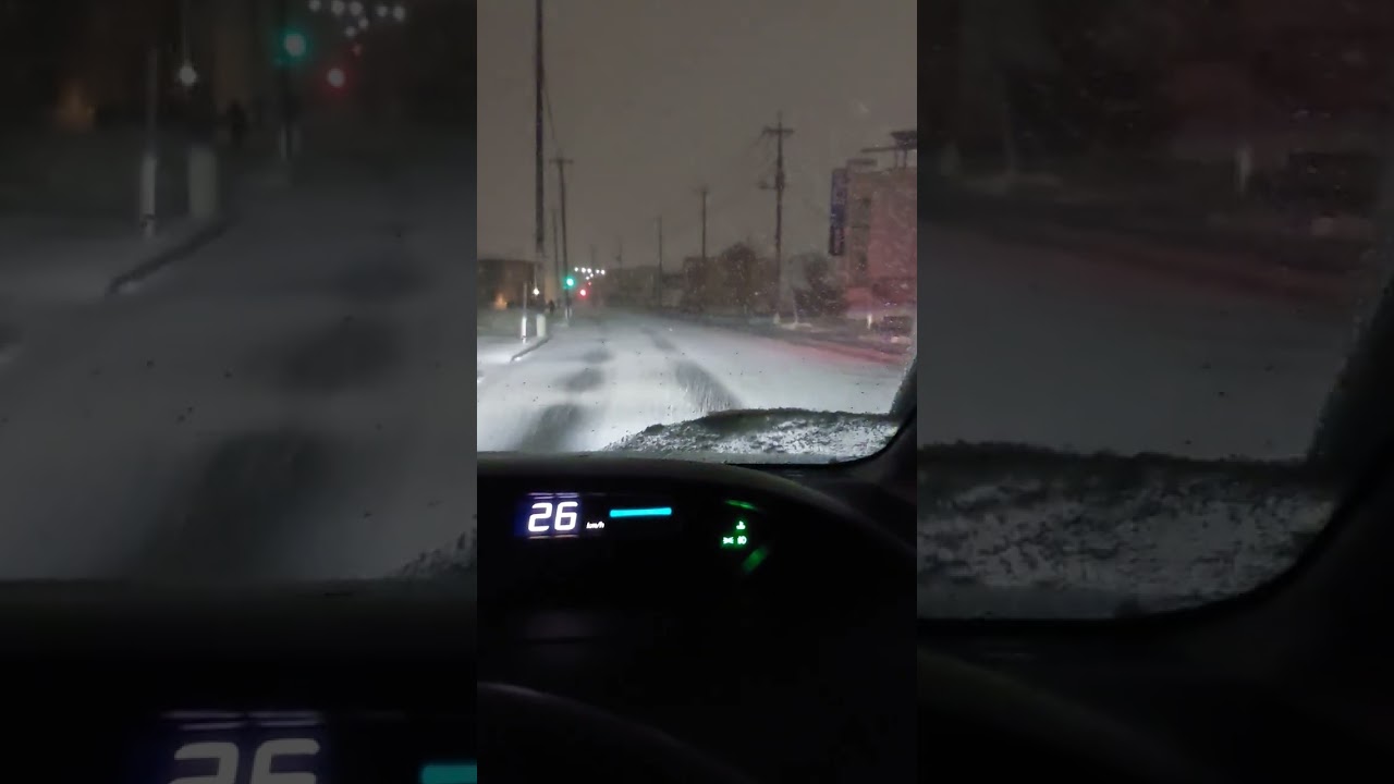 Driving on Snowy Road