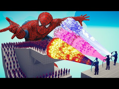 200X SPIDERMAN + 2X GIANT VS 3X EVERY GOD - Totally Accurate Battle Simulator TABS