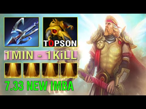 7.33 NEW PATCH - TOPSON [OMNIKNIGHT] mid isn't broken 18-0 Ez 20Min Game Dota2