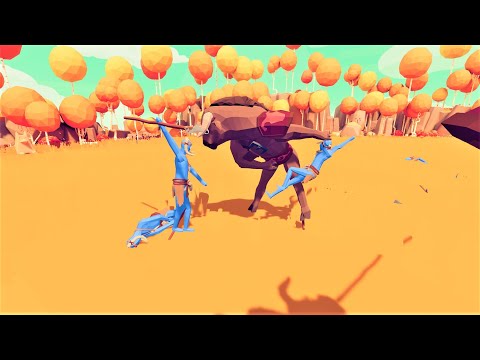 MINOTAURS VS EVERY FACTION PART 1 - TOTALLY ACCURATE BATTLE SIMULATOR TABS GAMEPLAY - TRIBAL 1 MAP