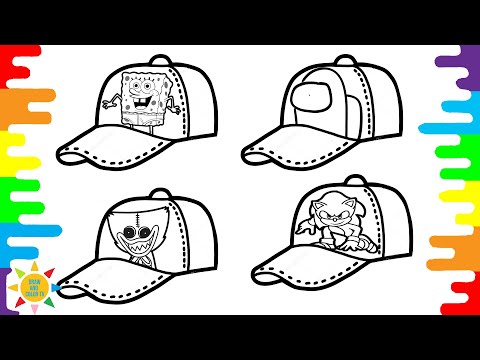 Baseball Cap  Superheroes Coloring |Huggy Wuggy| SpongeBob|Among Us | Sonic | Foria-Break Away