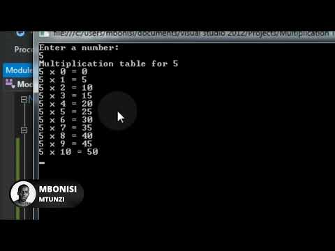 Visual Basic Vb Net Tutorial How To Create A Multiplication Table Program