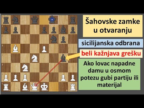 Šahovske zamke u otvaranju - Sicilijanska odbrana  - pogrešan napad na damu može skupo da košta