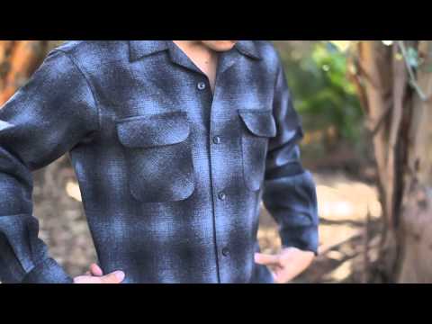 Pendleton Blue and Grey Mens Flannel Board Shirt - Details