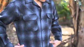 Pendleton Blue and Grey Mens Flannel Board Shirt - Details