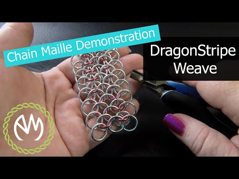 Chain Maille Weave Demonstration - Dragon Stripe Weave