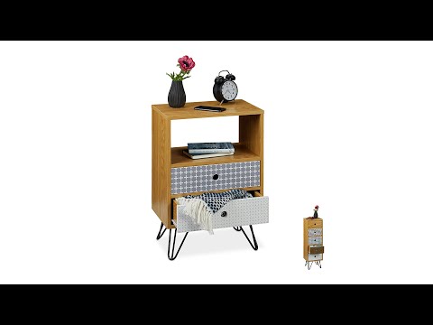 Petite armoire avec tiroirs Noir - Marron - Blanc - Bois manufacturé - Métal - 30 x 90 x 25 cm