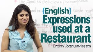 English expressions used at a restaurant - Advance English lesson