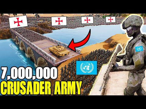 Can Modern UN ARMY Hold Bridges VS 7,000,000 CRUSADER ARMY?! - UEBS 2: Best Mods