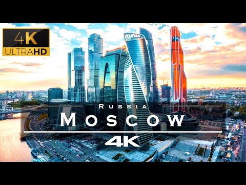Moscow, Russia 🇷🇺 - by drone [4K] with relaxing music