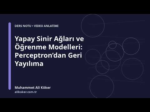 Yapay Sinir Ağları ve Öğrenme Modelleri videosunu aç