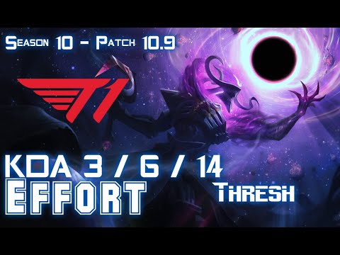 T1 Effort THRESH vs PYKE Support - Patch 10.9 KR Ranked