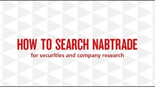 How to search nabtrade for securties and company research