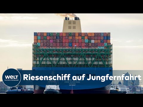 Größtes CONTAINERSCHIFF der Welt im Hamburger Hafen eingefahren