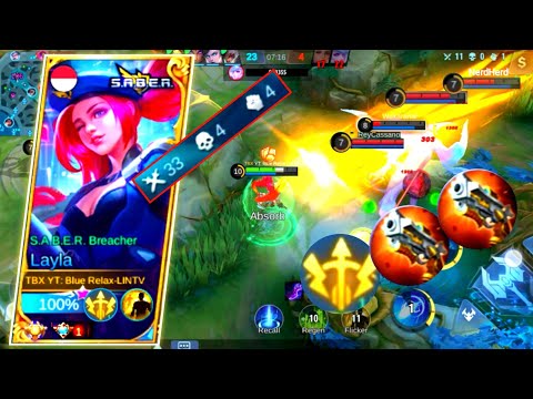 33 Kills Layla !! Layla Best Build High Damage - Layla Top 1 Global Rank ~ MLBB