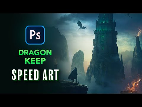Create a DRAGON KEEP in Photoshop - Speed Art