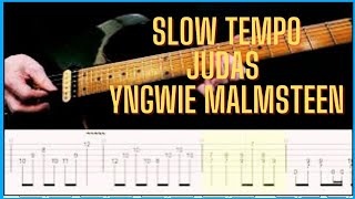 Yngwie Malmsteen - JUDAS || SLOW TEMPO GUITAR LESSON (With Tabs)