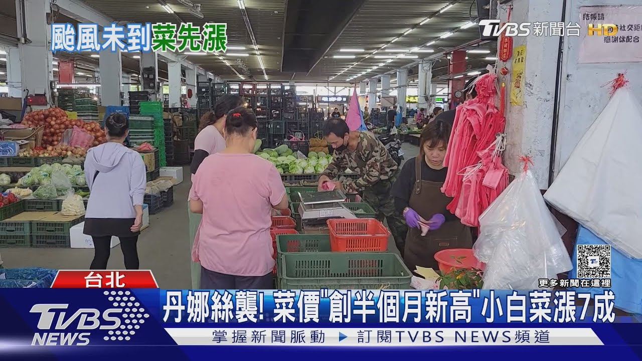丹娜絲來襲「小白菜飆漲7成 」民眾憂颱風過後菜價再飛