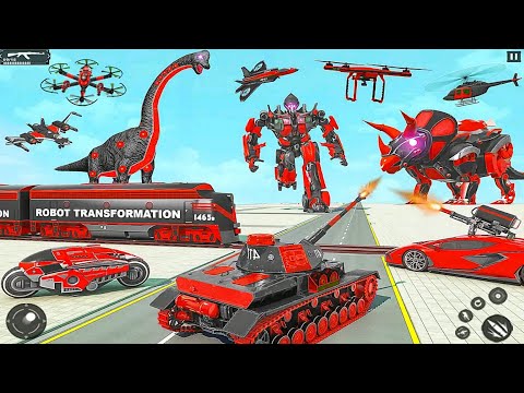 Dinosaur Transform Robot Games :Robot Flying Car Battle | Android iOS Gameplay