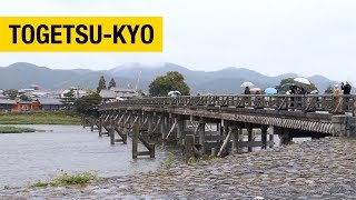 Crossing the Togetsu-kyo Bridge in Arashiyama