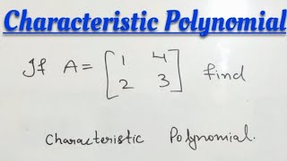 Shortcut Trick Characteristic Polynomial 2×2 matrix| #mastercadre #MHCET #BITSAT#JEE #NBHM #CSIRNET
