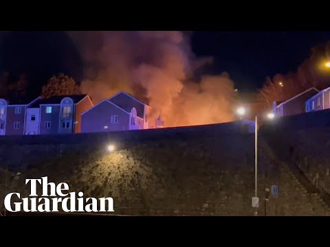 St Helier explosion: footage shows flames and smoke billowing from building