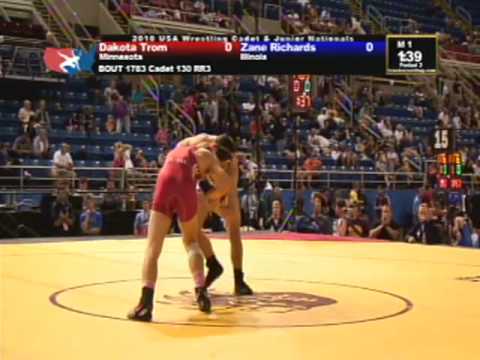 Cadet Freestyle 130 pounds - Dakota Trom vs. Zane Richards